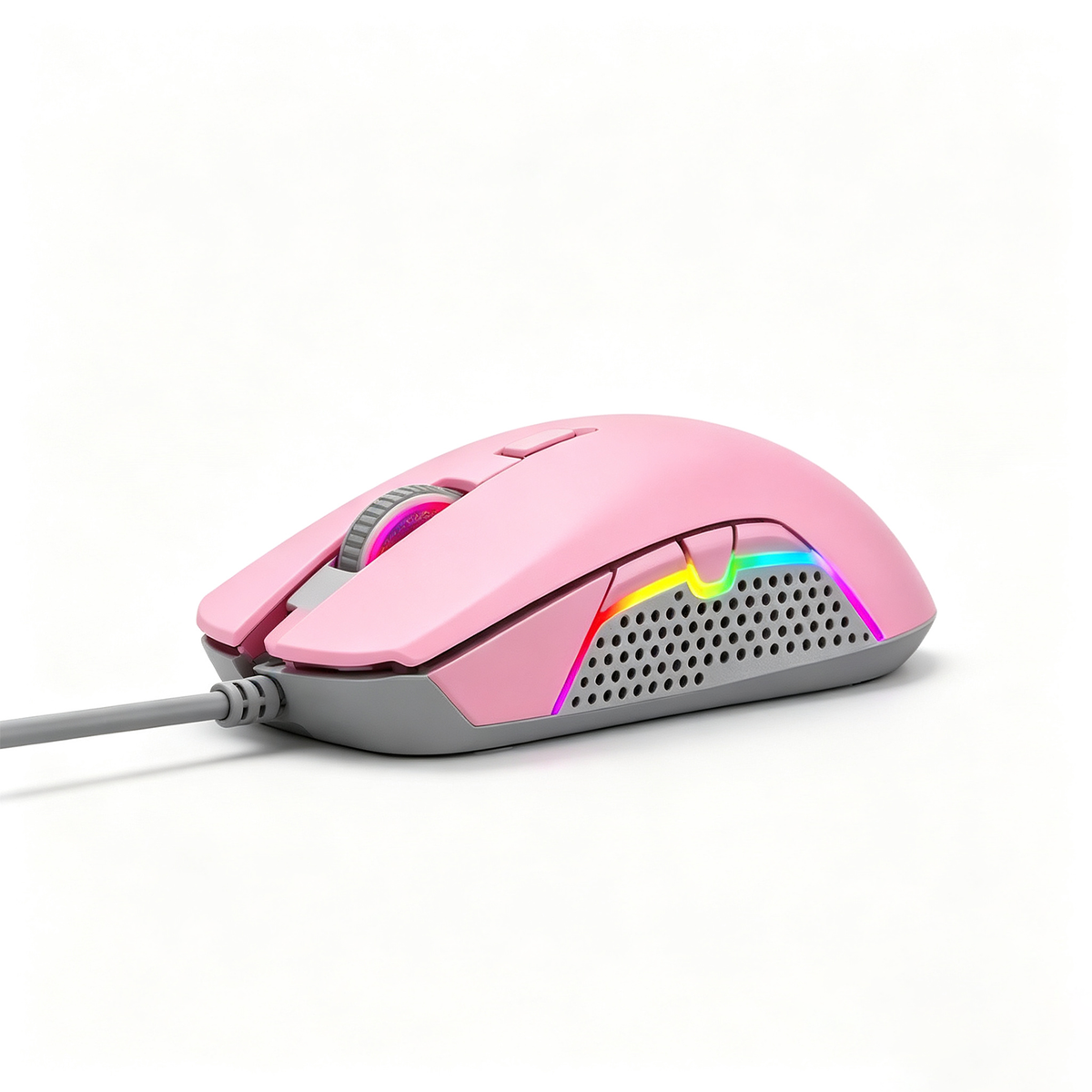 Rose Souris de Jeu Filaire USB-A RGB Jusqu'à 3600 DPI
