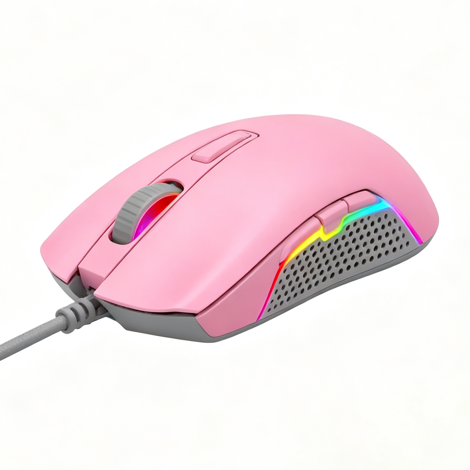Rose Souris de Jeu Filaire USB-A RGB Jusqu'à 3600 DPI